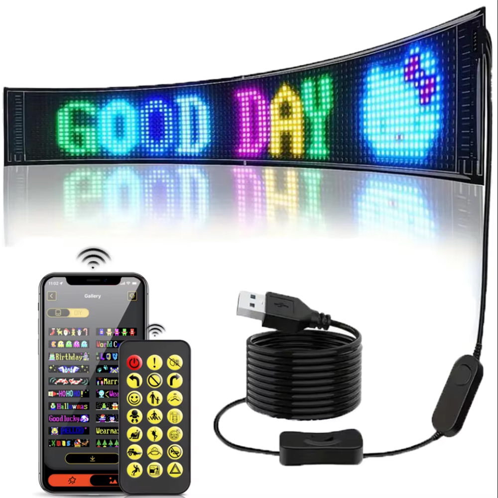 Car Led Light - 16x96 LEDs Matrix Pixel Panel, scrollende