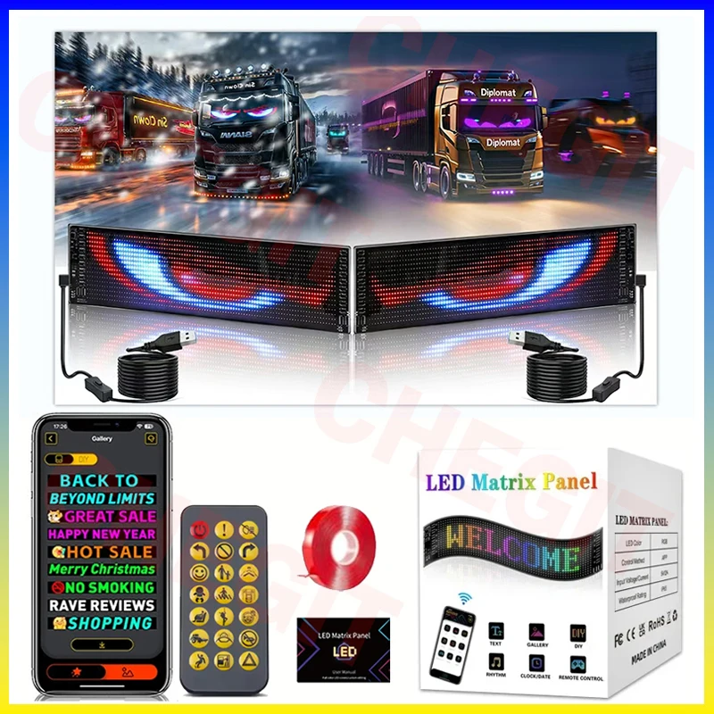 Car Led Light - Led-anzeige Lkw Auge Auto Zeichen Bluetooth