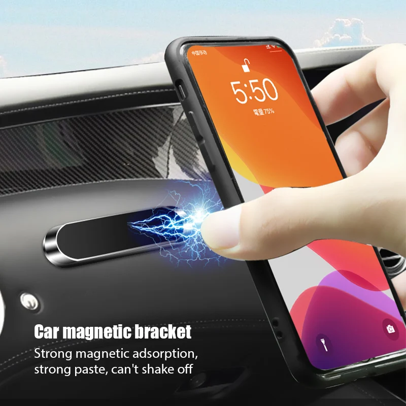 Car Phone Holder - Magnetische Auto-Handyhalterung, drehbar, Mini-Streifenform, Metall, starker