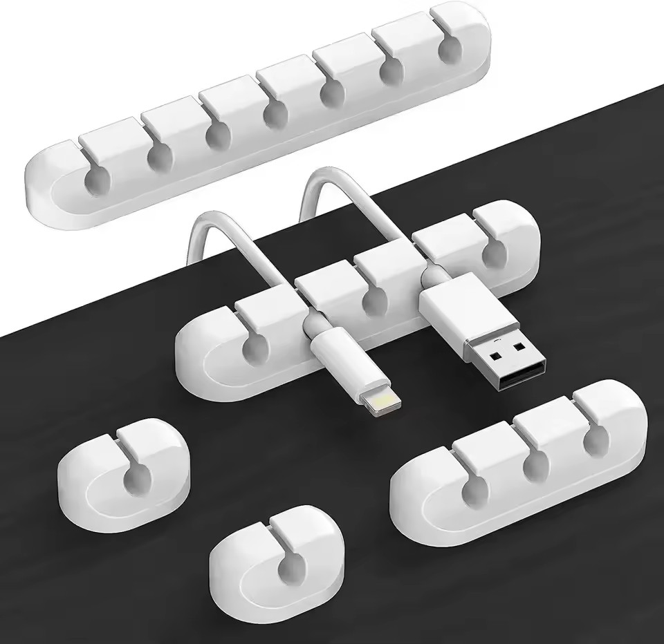 Car Cable Organizer - Kabel-Organizer aus Silikon, USB-Kabelwickler, Management-Clips, selbstklebend,