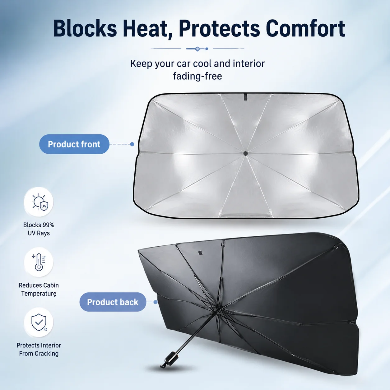 1 Stück faltbarer Sonnenschirm – Windshield Sun Shade Bewertung und Preis